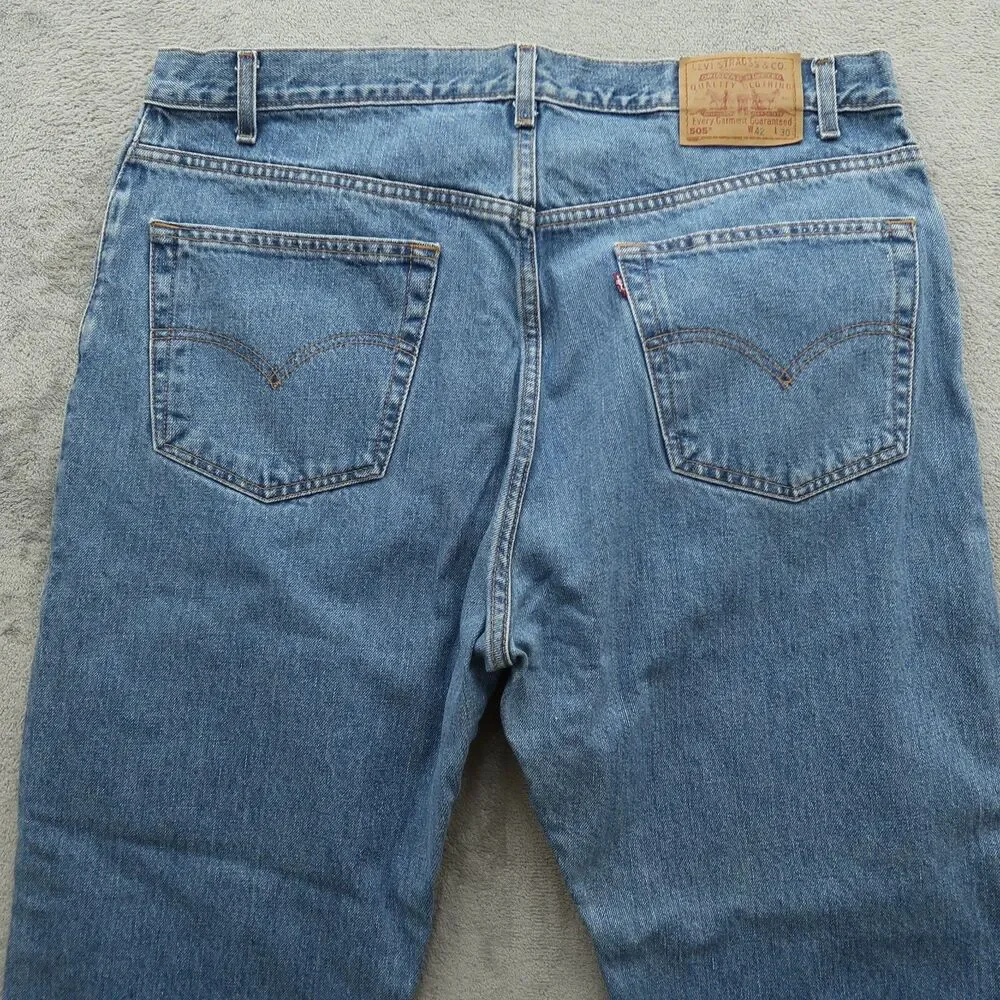 Levi's 505 Jeans Mens Size 42x30 (40x30 Actual) Blue Vintage Regular Straight